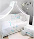 Baby Star Baby Crib Bedding Set 3pcs White