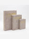 Set of 3 Pieces Wooden Decorative Book Boxes Leatherette Gray 30x21x6 23x17x4.5 & 16x11x3 Cm Estheti 819-00330