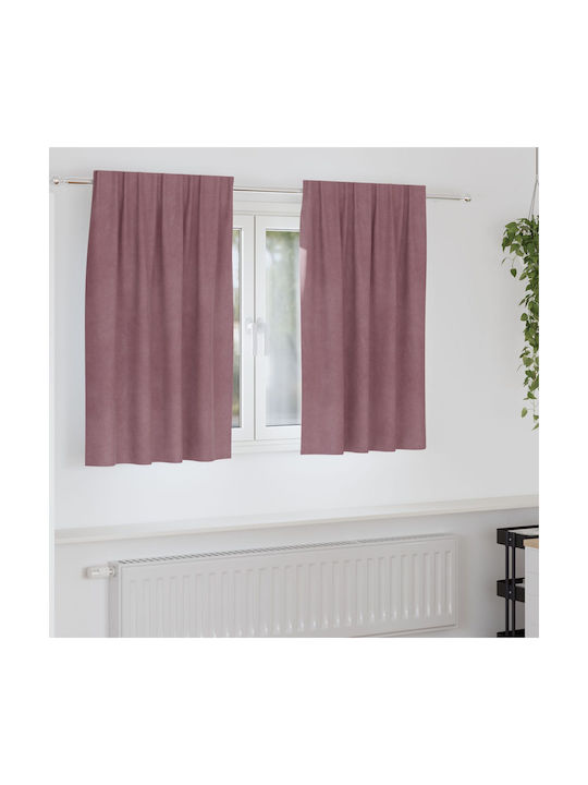 vidaXL Set Window Curtains With Pencil Pleat Pink 140x140cm