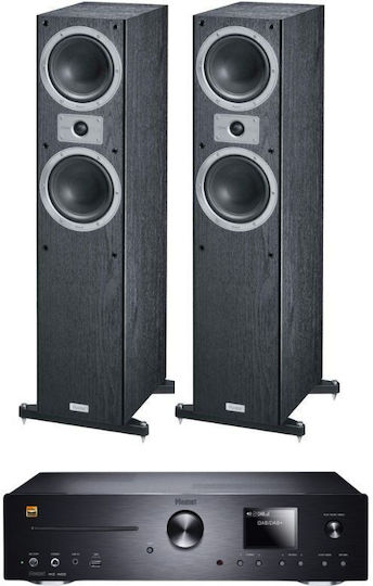 Soundsystem 2 Paket High-End Stereo Verstärker MC 400 mit Standlautsprechern Tempus 55 280W mit CD Player und Bluetooth Schwarz