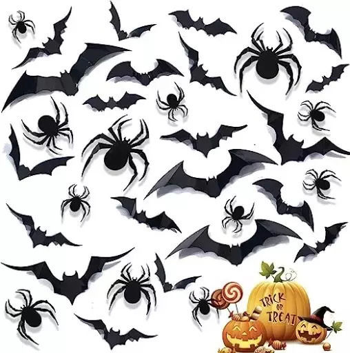 Halloween-Dekorationsaufkleber 68 Stück Verschiedene Typen