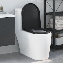 vidaXL Plastic Soft Close Toilet Seat Black 36cm