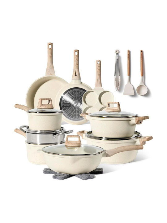 Just Perfecto Cookware Set of Cast Aluminum with Non-stick Coating 21pcs