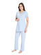 Pijadore Maternity Pajama Set & Nursing Blue