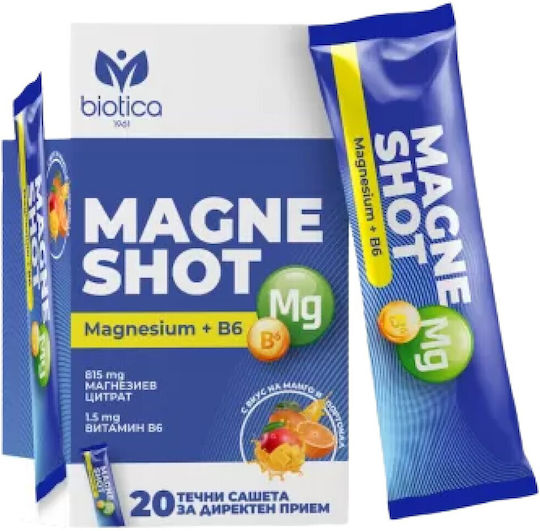 Biotica Магнезий 125mg С Витамин B6 15ml 20 Сашета Портокал И Манго