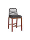 Hocker für Bar Für den Außenbereich aus Aluminium Howard mit Kissen Brown, Dark Grey 1Stück 47.5x55x94.5cm