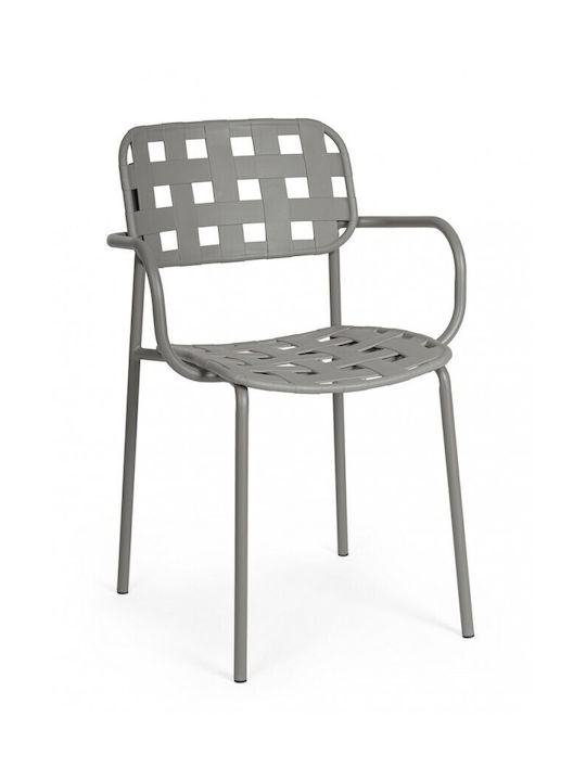 Scaun de exterior Metalic Clover Gri 4buc 52x54...