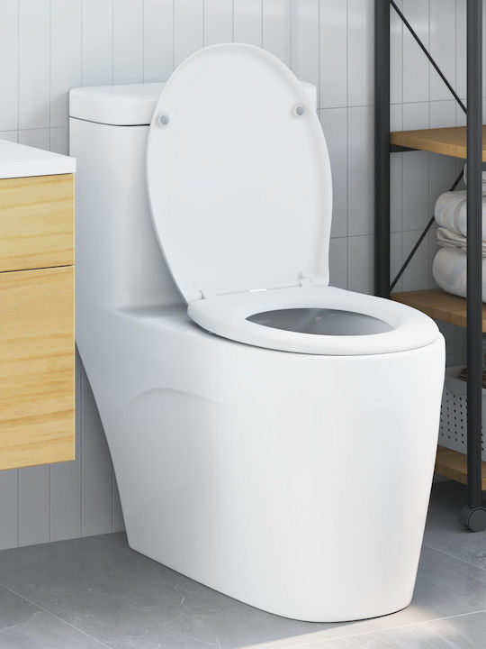 vidaXL Plastic Soft Close Toilet Seat White 37cm 42002349