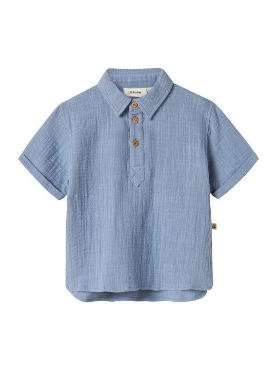 Kinderbluse Kurzarm Himmelblau