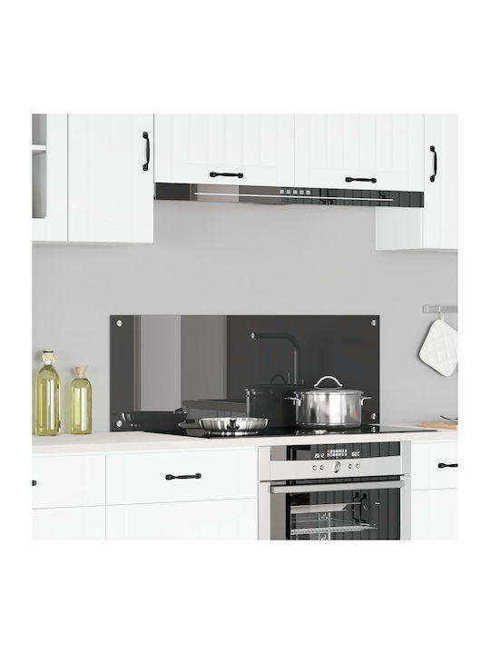 vidaXL Rectangular Glass Back Dark Gray 110x40x0.6cm 42001310