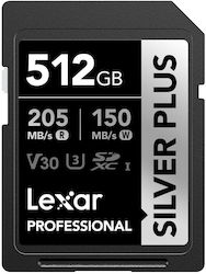 Lexar Professional Silver Plus 1066x Memory Card LSDSIPL512G-BNNNG 512GB SDXC UHS-I U3 A2 V30 Lexar Professional Silver Plus 1066x Memory Card LSDSIPL512G-BNNNG 512GB SDXC UHS-I U3 A2 V30