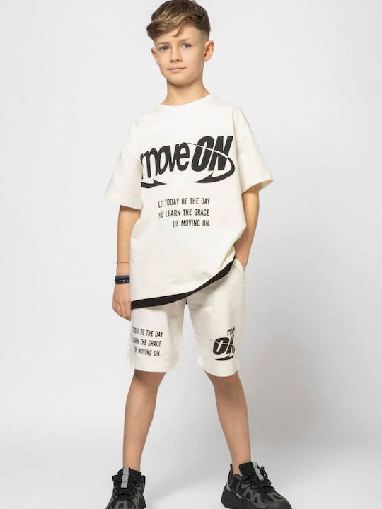Domer Kids Clothing Set with Shorts White 2 Pieces Domer Kids Clothing Set with Shorts White 2 Pieces