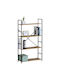Bookcase Black Velvet-Black Metal 60x24x112cm