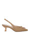 Synthetic Leather Brown Medium Heels