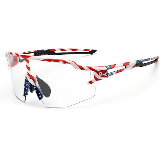 Rockbros Cycling Glasses with White Frame & Photochromic Lenses