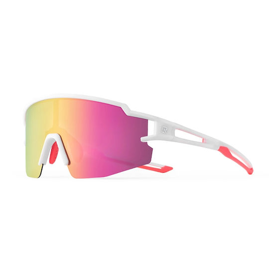 Rockbros Cycling Glasses with White Frame & Polarized Lenses