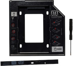 Distanțier intern rack Spr-25dvdn Caddy 12.7mm 5.25" 2.5" PC Interfață Sata Negru