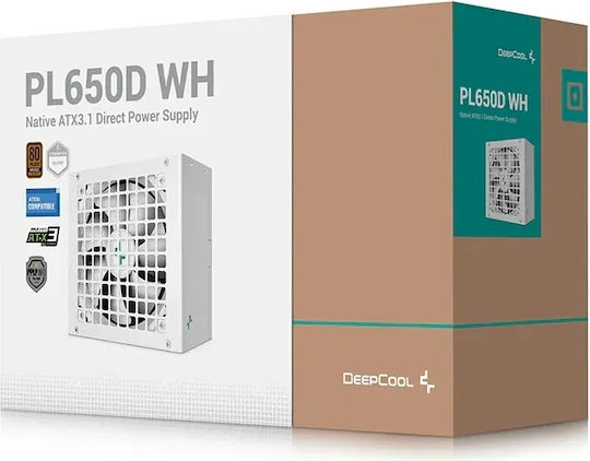 Deepcool PL650D 650W Λευκό Τροφοδοτικό Υπολογιστή Full Wired 80 Plus Bronze