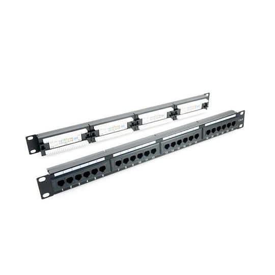 24-портов пач панел 1U UTP Cat.6 Krone+110 Emtex