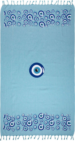 Silk Fashion Beach Towel Pareo Light Blue 180x90cm.