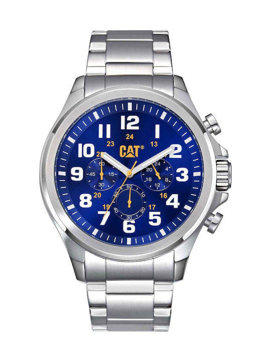 Operator Men's Watch Chronograph Battery with Silver Metal Bracelet