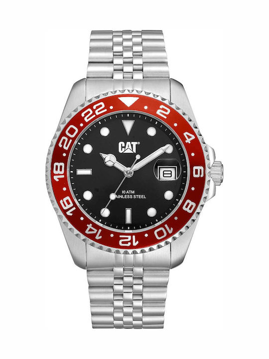CAT Ανδρικό Ρολόι Μπαταρίας με Ασημί Μεταλλικό ...