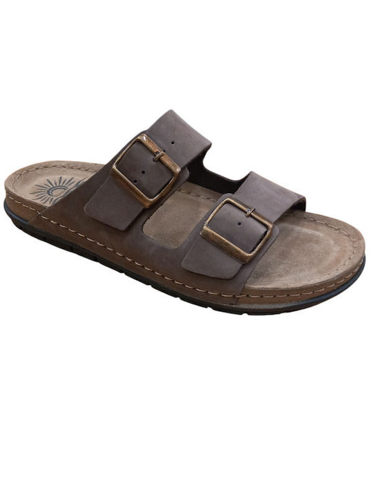 Leder Herrensandalen in Braun Farbe