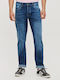Herren Jeanshosen Elastisch Regular Gerade Blau
