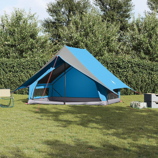 vidaXL Καλοκαιρινή Σκηνή Camping Μπλε για 5 Άτομα 315x286x185εκ.