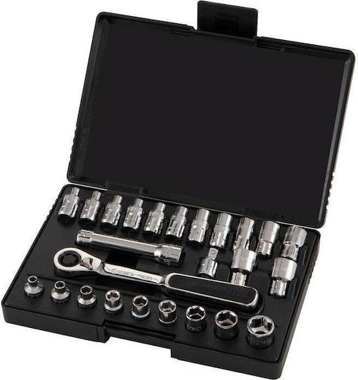 1/4" Ratchet Socket Set 6p 25 Pieces Sa09131 Sata