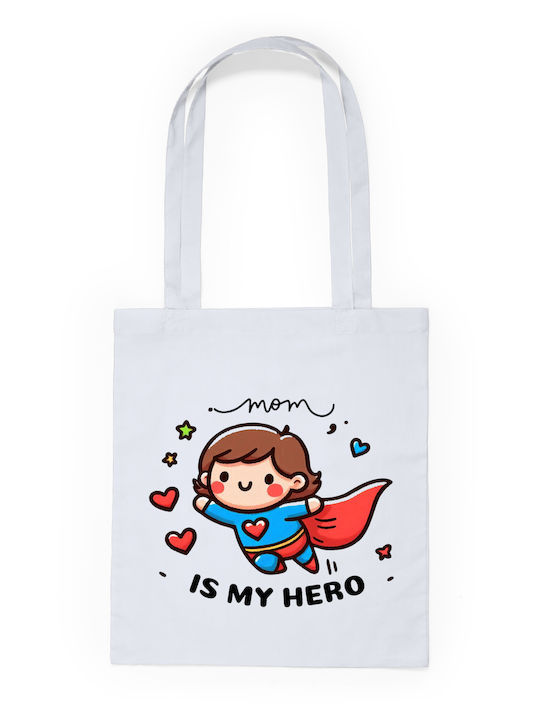 Canvas Bag White Long Handles 100% Cotton 140gsm Mom Is My Hero Dp2355