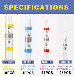 Set 120 Conectori Electrice Profesionali Termocontractabili Onuvio Tuburi Termocontractabile Impermeabile cu Flux pentru Lipire și Etanșare, Cutie de Transport