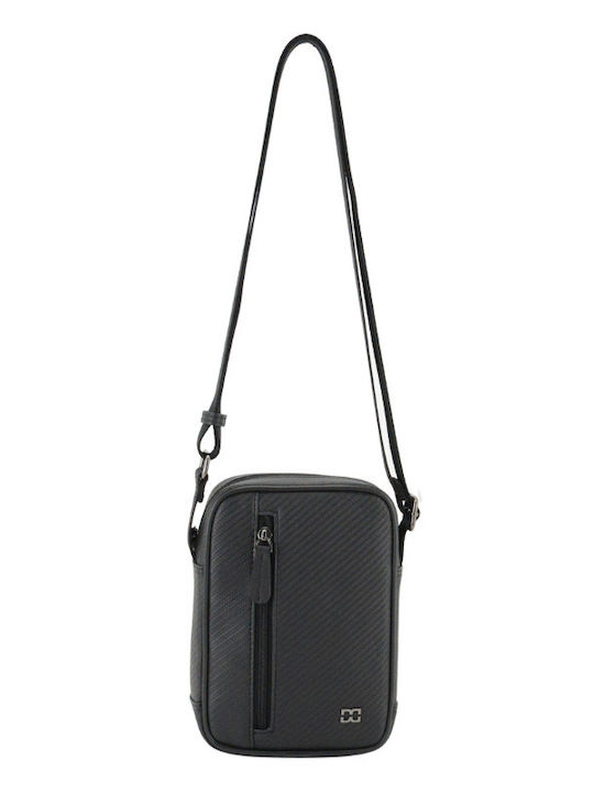 Herren Schulter / Crossbody Tasche Schwarz