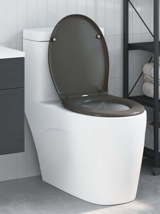 vidaXL Plastic Soft Close Toilet Seat Gray 37cm
