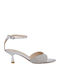 Sandalen mit Strass Silber