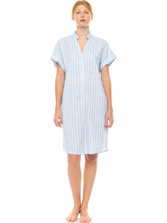 Pink Label Summer Women's Nightdress Light Blue