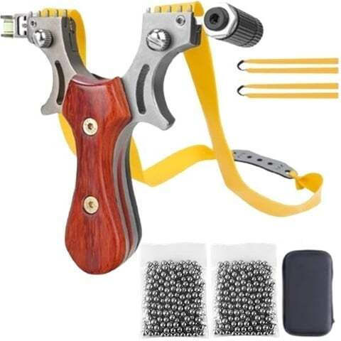 Set de Cărucior din Metal Tăiat cu Laser 200 Bile de Metal 8 mm 12 cm Plutitor Mâner din Lemn Carcasă Maro Inclusă