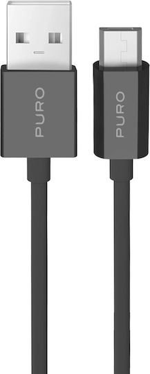 Puro Regulär USB 2.0 auf Micro-USB-Kabel Schwarz 2m 1Stück