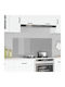 vidaXL Rectangular Back Made of Glass Light Gray 120x50x0.6cm 42001308