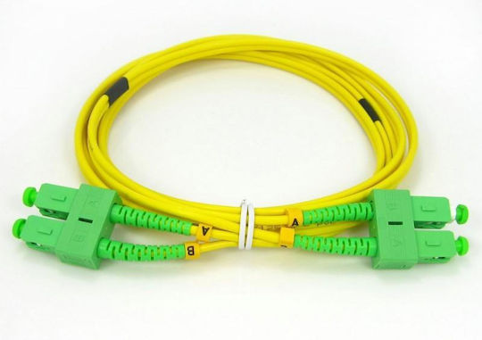 Emtex Cablu De Fibră Optică SC/APC-SC/APC 2m Galben