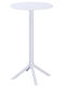 Tisch Bar für kleine Außenbereiche Zusammenklappbar Terrin White 61x61x107cm