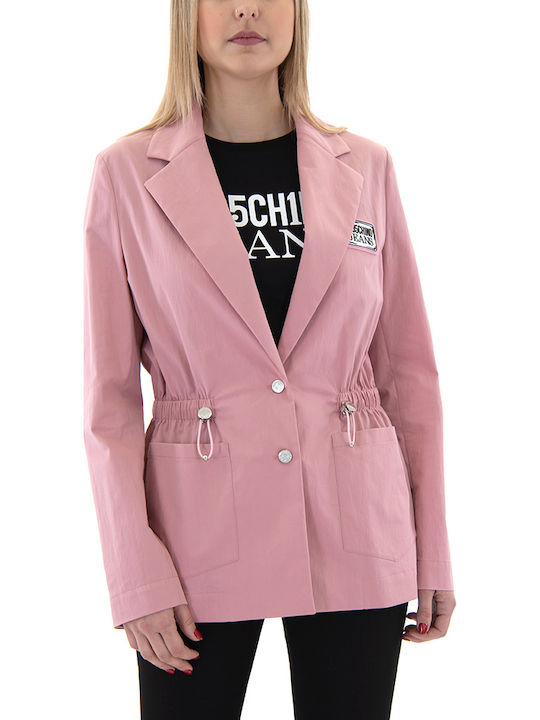 Moschino Μακρύ Γυναικείο Σακάκι Ροζ