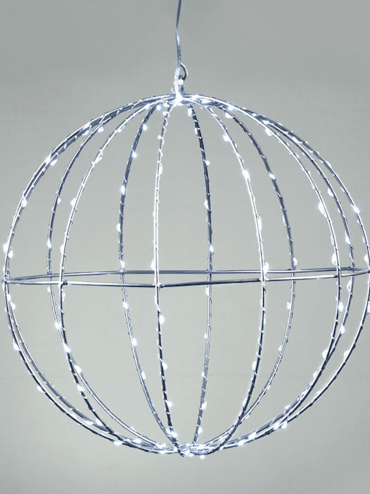 Aca "20cm Silver Ball" 96 Mini LED Lights CW Silver Copper Wire Adapter 4.5VDC IP44 3m Transparent Cable