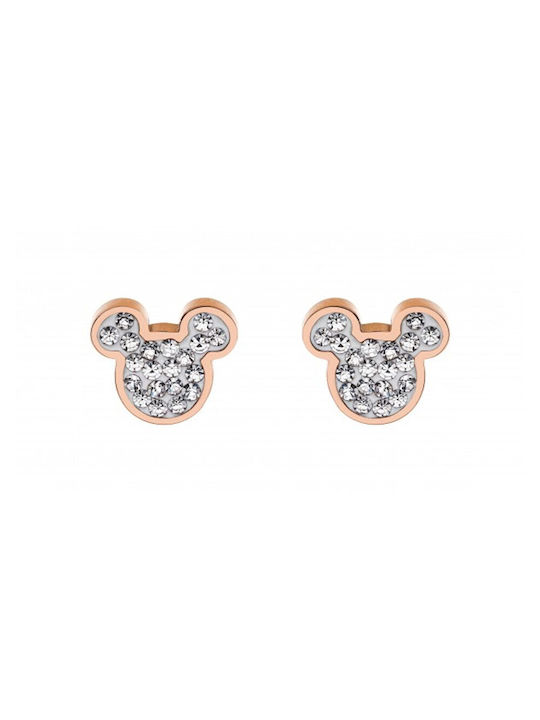 Disney Gold Plated Steel Stud Earrings with Stones