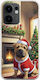 Xmas Animals Dog Oppo Reno 13 F 5g Flexible TPU Transparent Silicone