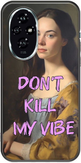 Vintage Lady Don't Kill My Vibe Honor 200 5G Black TPU Black Silicone