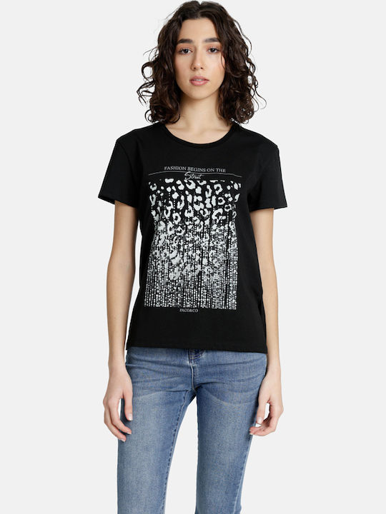 Paco & Co Γυναικείο T-shirt Black