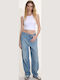 Bluze Damă Crop cu Bretele Alb