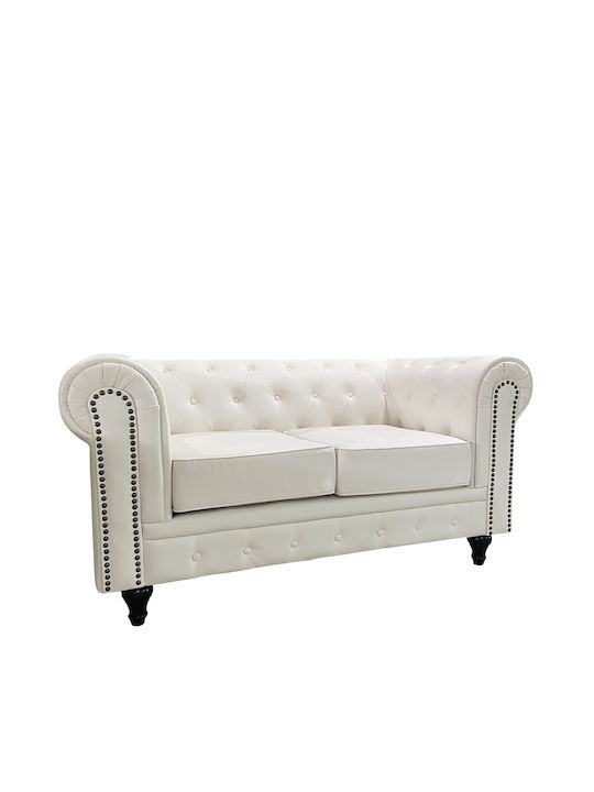 Avery Διθέσιος Καναπές Δερματίνη Λευκό 155x90x7...