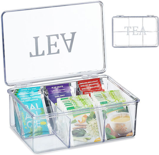 Relaxdays Box for Tea with Lid Plastic Transparent 15x9x21.5cm Relaxdays Box for Tea with Lid Plastic Transparent 15x9x21.5cm